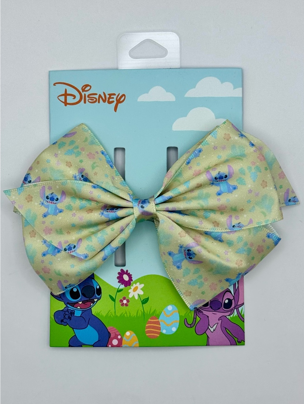 Disney Stitch Pastel Yellow & Blue Hair Bow